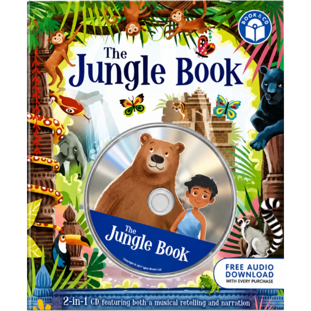 The Jungle Book 2-in-1 CD featuring both a musical retelling and narration (book & cd)